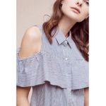 Anthropologie  Sunday in Brooklyn Scilla top Blouse small S New NWT blue RARE HTF Photo 4