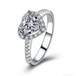 Silver Heart Cubic Zirconia Women's Ring Size 6 NEW IN BOX Silver Photo 6