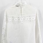 Sandro White Mock Turtle Neck Long Sleeve Lace Blouse Photo 6