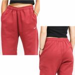 Nike NEW  Womens NikeLab Solo Swoosh Fleece Relaxed Pant Cedar Red Large Y2K Photo 3