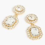 J CREW Rhinestone Drop Crystal Gold Tone Earrings NEW NWT Photo 0