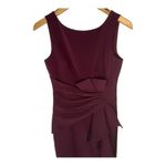 Eliza J  Wine Burgundy Ruffle Front Sleeveless Cocktail Gown Size 2 NWT Photo 3