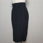 Eileen Fisher  black faux wrap pull-on skirt size small Photo 5