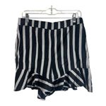 ECI Nwt Beige By  Stripe Shorts With Ruffled Hem Size M Photo 5