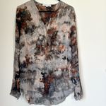 Young Fabulous and Broke Hayes Multicolor Tie Dyed Henley Long Sleeve Blouse - M Photo 7
