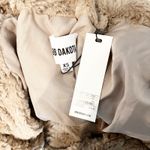BB Dakota Long Sleeve Asymmetric Waterfall Open Tucker Faux Fur Jacket Tan XS Photo 2