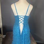 Women’s Blue Sequined Short Prom Party Homecoming Dress Ruffle Hem Size 8 Photo 11