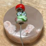 Sterling Silver Floral & Striped Glass 925 Bead Charms Photo 3