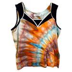 Wimbledon Large Tank Top Handmade Tie Dye Sleeveless Tennis Embroidered Logo 846 Orange Photo 1