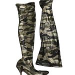 * Mackin J Thigh High Camo Boots * Sexy Stiletto Heels size 7 Green Photo 6