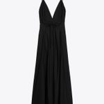 ZARA  Elegant Black Evening maxi flowy Dress gown party cocktail formal Photo 8