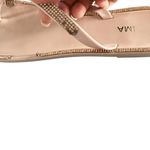 IMA Prima Lightweight Nude Rose Gold Rhinestone Bow Thong Sandals Tan Size 10 Photo 5
