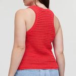 Madewell NWT Crochet Knit Crewneck Sweater Tank Red Size S Grandma Fitted Retro Photo 10