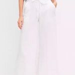 Loft  Paper Bag Waist Cotton Linen Ankle Straight Leg White Pants Women’s Size S Photo 1