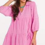 Anthropologie &Merci Pink Gauze Dress Photo 0