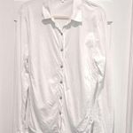 Goldie  Lewinter Jersey and Slub Button Down Shirt White Large Pima Cotton Photo 0
