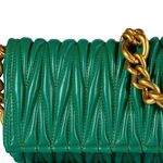 Montana West  Green Quilted Leather Clutch Photo 0