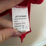 SheIn  Blouse Top Long Wide Bell Sleeve Red Ribbed Cropped Neutral Solid Casual Photo 6