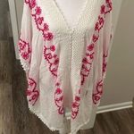 Beach By Exist  Cotton Embroidered kaftan hot pink detailing swim Coverup size L Photo 0