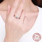 Sterling Silver SIZE 5 925 Classic CZ Engagement Wedding Ring Photo 1