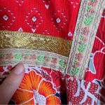 Cynthia Steffe Cynthia Rowley Red Gold Floral Boho Blouse Womens 1X Fall Peasant Flowy Shirt Photo 7