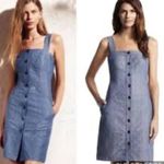 Derek Lam Indigo Blue Button Front Casual Dress Sz 8 Photo 1
