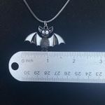 Gothic Black & White Bat Pendant Spooky‎ Season Necklace Photo 6