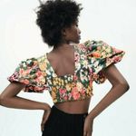 ZARA NWT   100% COTTON Floral Print Cropped Puff Sleeves Top Photo 1