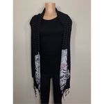 Lauren Moshi New. black floral stripe scarf. Retails $169 Photo 11