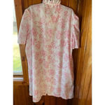 Vintage Floral Nightgown Pink Rose Print Ruffle Collar Short‎ Sleeve Sleepwear Size XXL Photo 1
