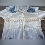 Johnny Was Johnny‎ Was Toya Cotton Embroidered Button Down Blouse Size small Photo 3