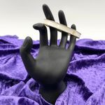 Banana Republic  Factory Enamel Hinged Bangle One Size Ivory Goldtone Classic Photo 1