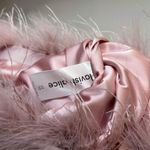 Lavish Alice Feather Trim Satin Asymmetric Ruched Strapless Bandeau Dress Rose Pink Size 6 Photo 8