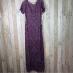 J’s Collections Size 10 Beaded Soutache Evening Gown Dark Plum Short Sle… Purple Photo 1