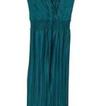 DKNY Teal Pleated Sleeveless Midi Dress Photo 0