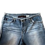 Mudd Vintage Y2K Jeans Sz 13JR Frayed Seam/Patchwork Lowrise Flare Hem Blue Photo 3