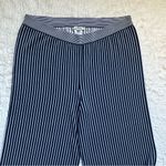 Chico's Chico’s Wide Leg Cropped Sweater Pants Sz 2 L 12 Navy Blue Striped Knit Capsule Photo 5