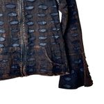 The Pyramid Collection M Jacket with Appliqués Cutwork Zip Front Pockets Black Size M Photo 7