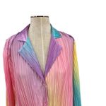 Dressed in Lala Rainbow Daydream Plissé Pleated Top Notched Collar Size‎ Medium Pink Photo 3