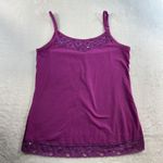CJ Banks X 14W Cami Tank Top Lace Trim Adjustable Strap Camisole Sequin Detail Purple Photo 1