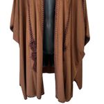 Chico's Chico’s Brown Faux-Suede Crochet Ruana Wrap Photo 3