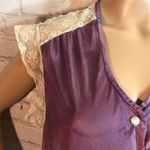 Vintage Society Lingerie Dark Lilac Sleep Shirt Lace Shoulders Medium Photo 1