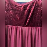 belle du jour  Burgundy Blouse with Velvet Accents Sz 3X Photo 2