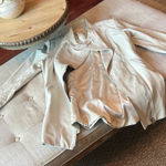 Elie Tahari  Women’s Creme Geuine Leather Long Jacket Size Small Photo 0