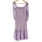 Especia Maternity Lavender Celeste Dress Size XL Smocked Flounce Hem Boho Purple Photo 4