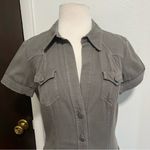 ZADIG & VOLTAIRE Women's Denim Button Down Dress Khaki Green Size 38 Medium Photo 4