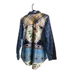 Aratta Silent Journey women’s plaid floral button down top M Blue Size M Photo 1