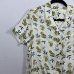 Kuhl Elsie Short Sleeve Button Up Tie Front Ivory Lemon Shirt Top Women's Size S Photo 3