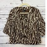 Women's Carole Little Zebra Print Blazer Brown/Tan Size M Brown Size M Photo 0