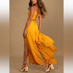 Lulus Out Tonight Mustard Yellow Two-Piece Jumpsuit Set Size Medium Photo 5